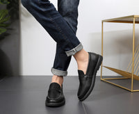 New Ultra-soft Men's Driving Casual Leather Korean Retro Slip-on Business Shoes
