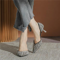 Women's Stiletto Heel Pointed Toe Rhinestone Pearl Shoes