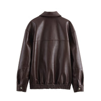 Fashion American Style Motorcycle Clothing Vintage Loose Lapels Zipper Bomber Jacket