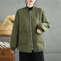 Plus-size Casual Crew-neck Cotton Coat