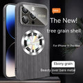 Large Window Magnetic The Pattern Of Walnut Protective Cover Plastic Phone Case