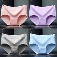 Mid-waist Cotton Solid Color Triangle Briefs