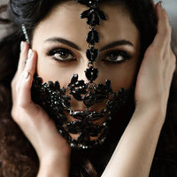 Luxury Rhinestone Mask Female Popular Blogger With The Same Color Rhinestone Mask