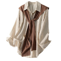 Shawl Design Niche Striped Shirt