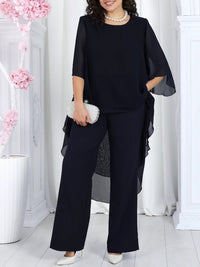 Loose-fitting Casual Solid-color Womens Chiffon Top