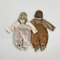 Suspender Pants Men And Women Baby Cartoon Corduroy One-piece Long Climbing