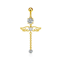 Personalized Zircon Butterfly Round Belly Button Ring
