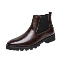 Vintage High-top Embossed Leather Shoes