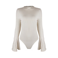 Sexy Slim-fit Solid Color Knitted Jumpsuit For Women