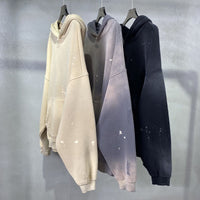 Splash-ink Washed Damaged Thickened Hoodie Sweater For Men And Women