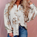 Women's Versatile Retro Long-sleeve Printed Shirt
