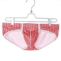 U Raised Pouch Plaid Briefs For Men