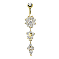 Personalized Zircon Butterfly Round Belly Button Ring