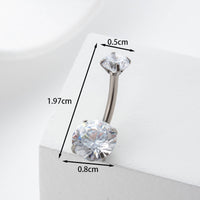 Stainless Steel Body Piercing Jewelry Inner Teeth Zircon Belly Nail Belly Button Ring