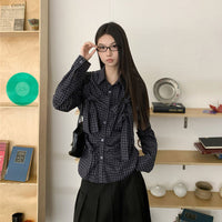 Bow-knot Long-sleeve Loose-fitting Versatile Casual Retro Edgy Top