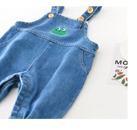 Boys' Fashion Simple Denim Backpack Pants