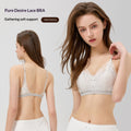 French Lace Backless Sexy Teardrop-Cup Thin-Cup Push-Up Anti-Sag Wireless Deep-V Beautiful-Back Bra