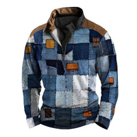 Half Zipper Sweater Ethnic Style 3d Printing