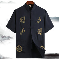 Dad Chinese Style Traditional Top Grandpa Plus Size Folk Costume