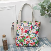 Versatile Large Capacity Floral Canvas Crossbody Shoulder Bag