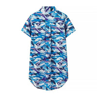 Women's Street Fashion Printed Short Sleeve Mid-length Shirt