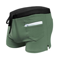 Men's Simple Stylish Drawstring Boxer Swim Trunks