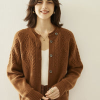 Cashmere Thick Knit Cardigan Women's Sweater