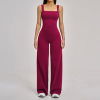 Women's Straight-Leg Wide-Leg Sports Tank Top Set