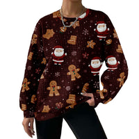 Digital Printing Pattern Shading Fashion Trend Round Neck Long Sleeve Sweater