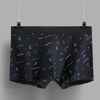 Men's Cotton U-convex Boxers Mid-waist 3D Printing