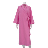 Women's Long-sleeve Lace-up Dress