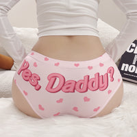 Peach Hip Letter Printed Student Girl Briefs