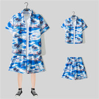 Short Sleeve Printed Shirt Summer Thin Suit