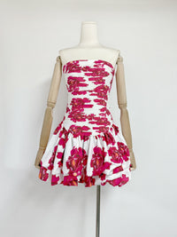 New Style Strapless Pleated Playful Short Dress For Women