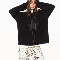 American Retro Fake Two-piece XINGX Patch Sweater