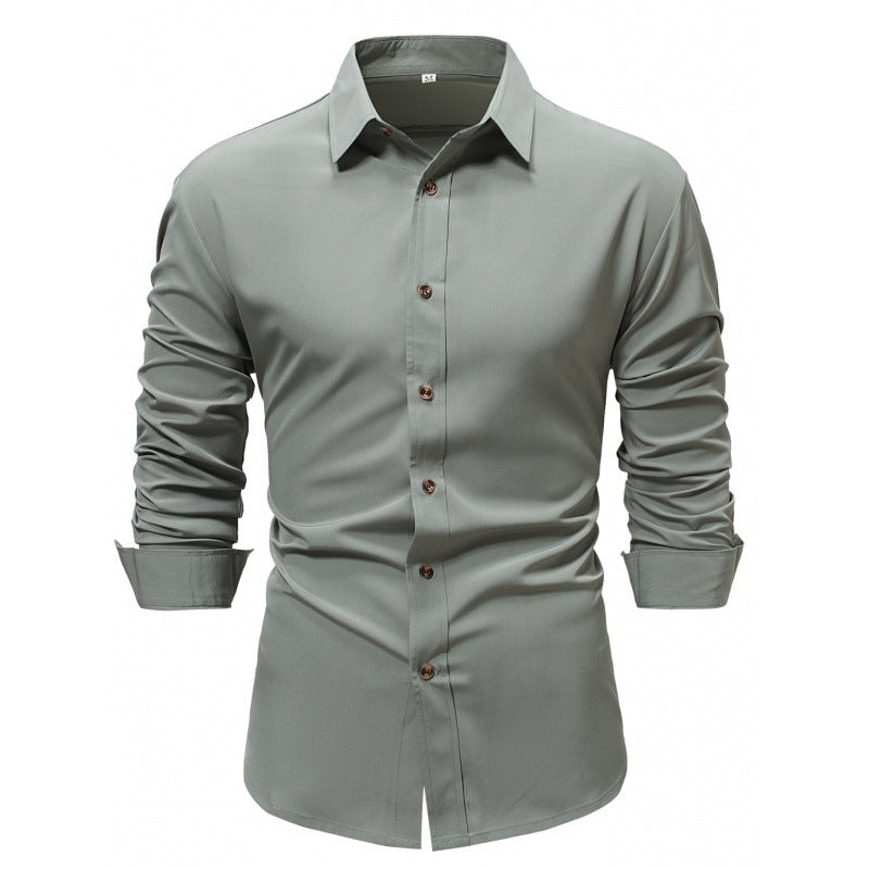 Men's Shirt Solid Color Solid Color White Long Sleeve Business