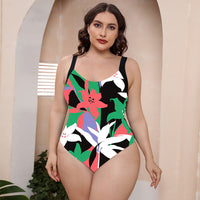 One-piece Bikini Conservative Hot Spring Bathing Suit Vest Spaghetti-strap Floral Print Swimsuit