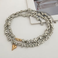 Euro-American Light Luxury Irregular CCB Beaded Clavicle Chain Geometric Bent Tube Necklace For Women