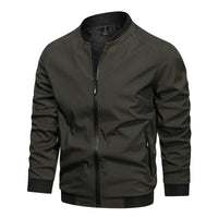 Casual Fashion Slim Men's Solid Color Stand Collar Coat