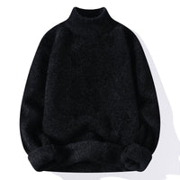 Men's Half Turtleneck Sweater Winter Solid Color Warm