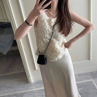 Sleeveless French 3D Rose Tank Top