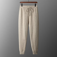 Wool Cardigan Men's Stand Collar Zipper Knitted Sweater Coat Warm And Loose Cashmere Pants Men