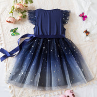 Fashionable Little Girl Starry Princess Dress Tulle