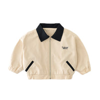 Children's Collar Zipper Cardigan Boys' Large Collar Long Sleeved Jacket