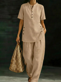 New Casual Shirt And Wide-leg Pants Two-piece Set