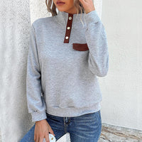 Solid Color Textured Long Sleeve Women's Hoodie Autumn