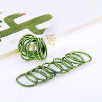 10-pack High Elastic Shiny Children's Thumb Rubber Band Gold Leaf Hair Band Accessories