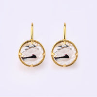 Exquisite Hollow Mesh Crystal Female Earrings