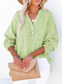 Women's Fashion Loose Casual Solid Color Pleated Sweater