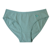 Women's Cotton Underwear Mid-waist Heart-shaped Briefs